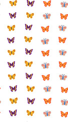 Pattern of stylized butterflies in four colors © raden
