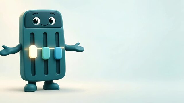 Equal Standards Slider Mascot Aligning for Anti-Corruption Day Campaign, Minimalist Editorial Character for Corporate Ethics, Fairness, and Compliance Awareness with Copy Space