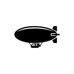 Black and white silhouette icon of a dirigible airship © Azrha