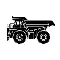 Black Silhouette of a Heavy Duty Mining Dump Truck © Azrha