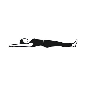 Person practicing corpse pose yoga pose illustration.