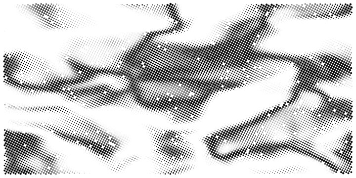 Liquid halftone swirl texture vector background with fluid marble waves and abstract stipple pattern for y2k streetwear poster