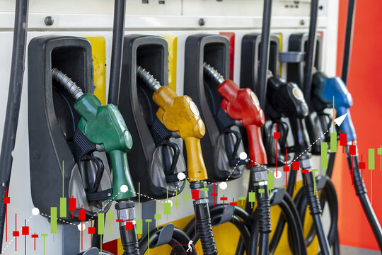 Fuel pump gas station energy petroleum nozzle fuel price market finance economy colorful supply demand transportation inflation oil diesel gasoline service refueling industry technology