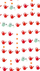 Watering Can Pattern with Hearts © Alberto