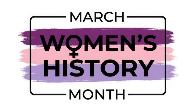 March womens history month banner isolated on white background