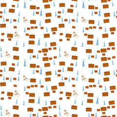 Seamless pattern of briefcases and thermometers © xavi