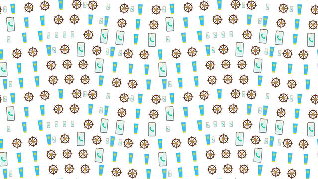 Nautical and Summer Icons Pattern
