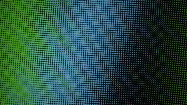 Green pixelated mesh loop with soft ambient lighting and subtle color gradients