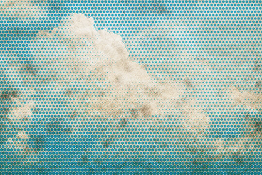 Abstract Clouds in Retro Polka Dot Style