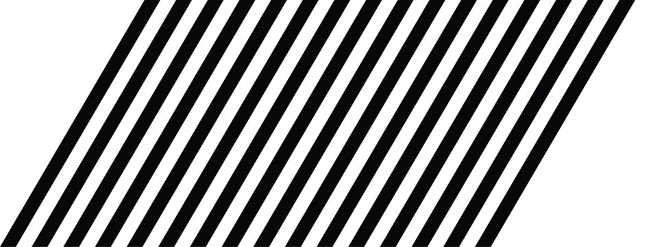 black diagonal parallel stripe graphic element with bold slanted bars on white background