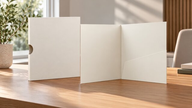 presentation folder opens in a bright modern office
