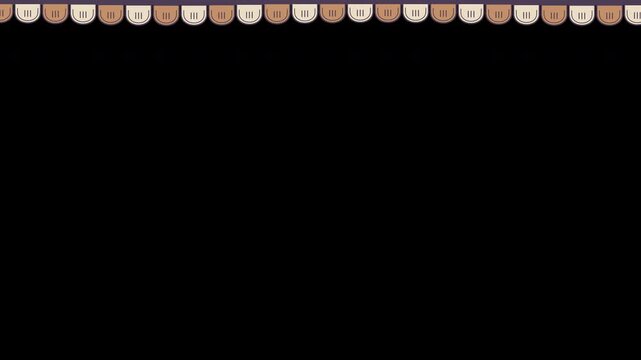 Decorative border with repeating scallop pattern, simple design, abstract background element.
