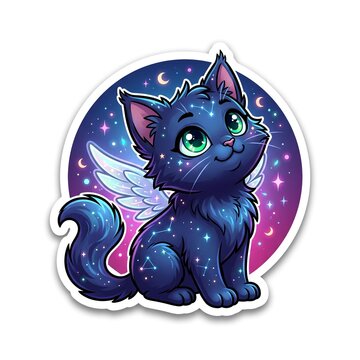 cat on a blue background