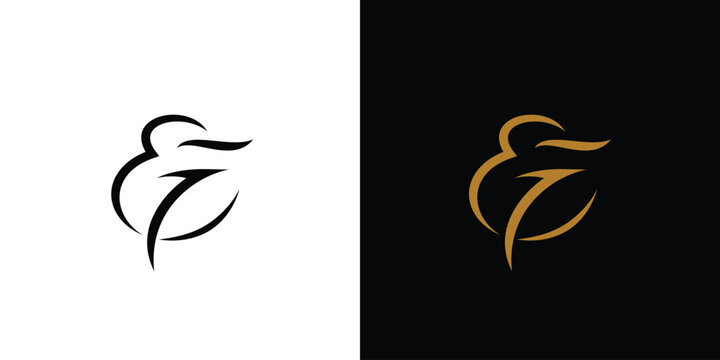 Sleek and luxury EF logo design