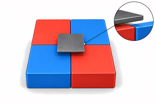 Diamagnetic graphite levitation above a magnet array illustration