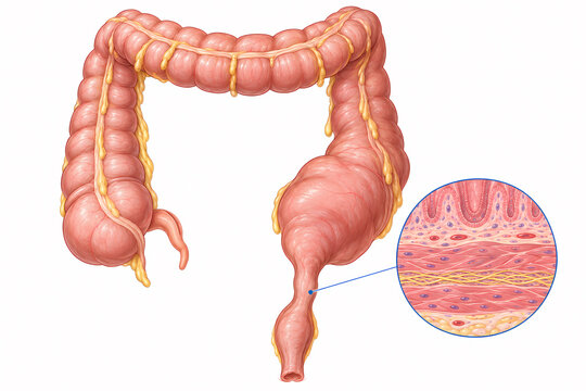 Hirschsprung disease distal aganglionic bowel illustration