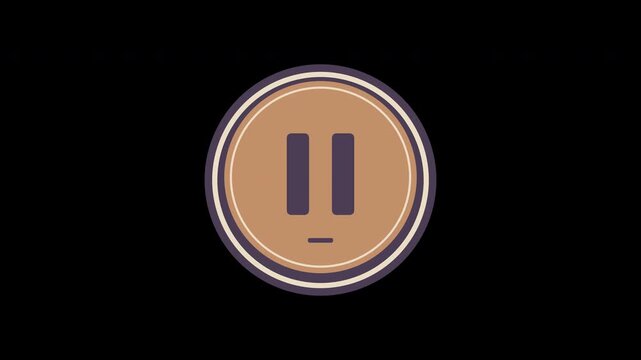 Minimalist pause button symbol on a dark background, clean graphic design