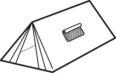 Camping tent line art for coloring page © 조 규상
