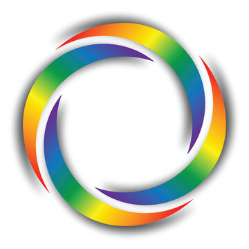 The abstract Pride color circular logo design.