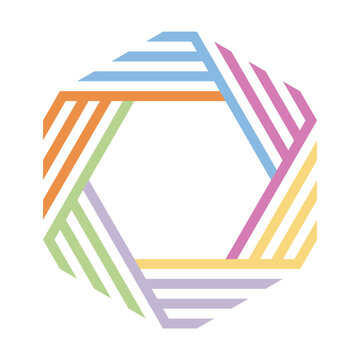 The abstract hexagonal pattern on white background.