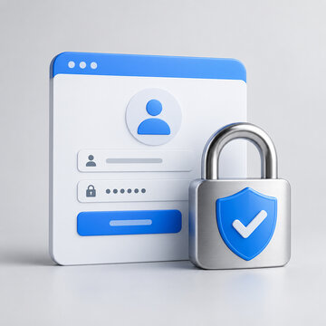 Secure Login and User Account Authentication Concept