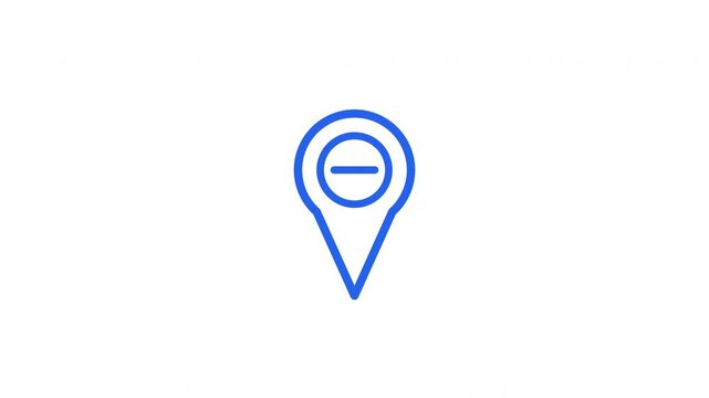 Location pin with a minus symbol inside, representing removal or exclusion
