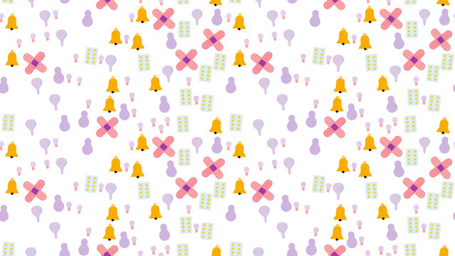 Healthcare icons seamless pattern