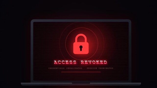Laptop access revoked software engineer fired animation HD 4K