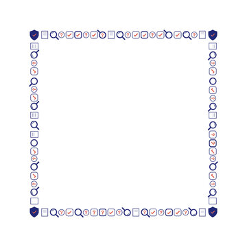 Fact checking background with a full border frame