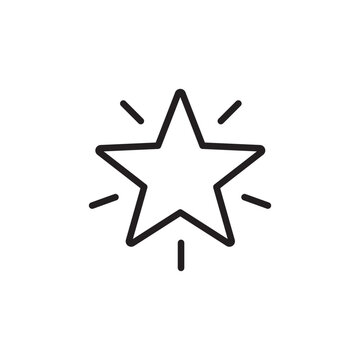 Simple line icon of a shining star for Christmas tree top or night sky.