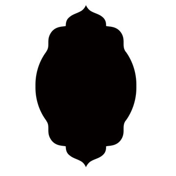 Arabic Ornamental Frame Border Silhouette Design Element