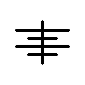 Center align icon flat outline in black
