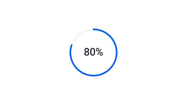 A circular progress bar icon showing eighty percent completion status.