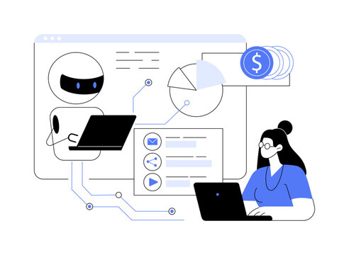 AI-Driven Content Curation abstract concept vector illustration.