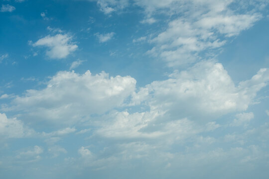 White puffy clouds against blue sky