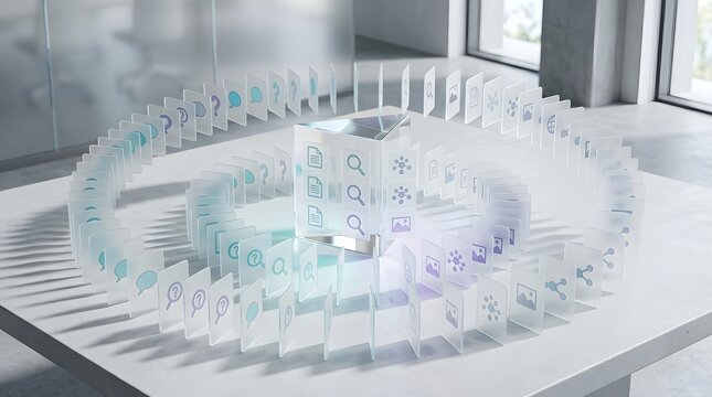 Architectural scale model of a modern stadium on a table