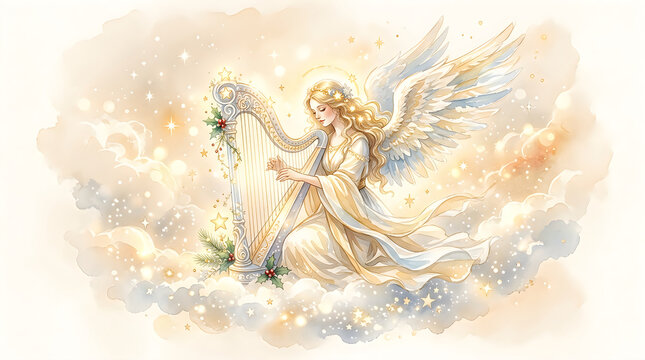 Beautiful fairy girl with wings holding a flower basket isolated on a white background