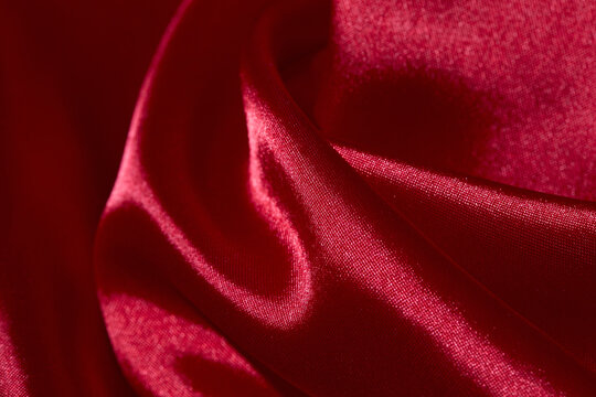 Close-up of folded red silk