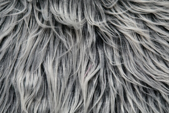 Close-up of fake gray fur