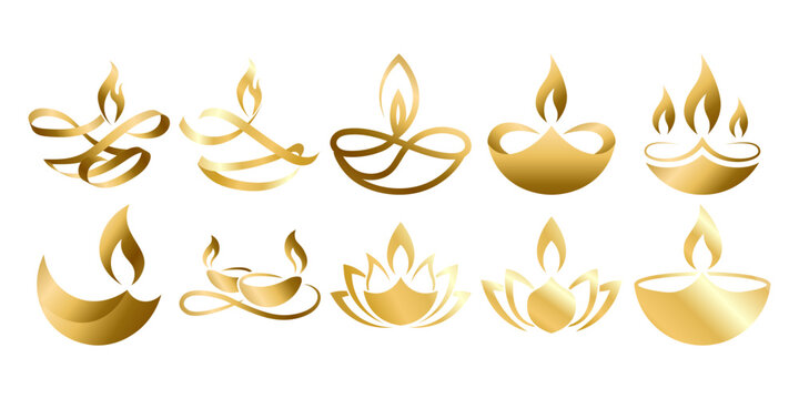 Gold Diwali Diya