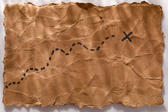 Close-up of ancient treasure map