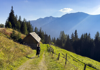 Naklejka premium Austria Alpen mountain at autumn time in Hochschwab range. Alps - Europe