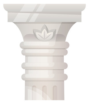 Roman temple column capital. Ancient architecture element