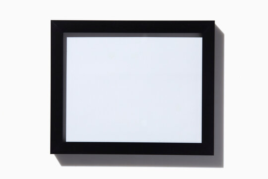 Black picture frame on white background