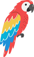 Colorful parrot macaw exotic bird tropical wildlife nature concept vector illustration © biby fantie