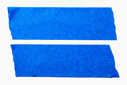 Blue painters tape on white background