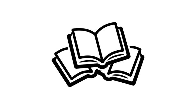 Minimalist Illustration of Three Open Books for Education