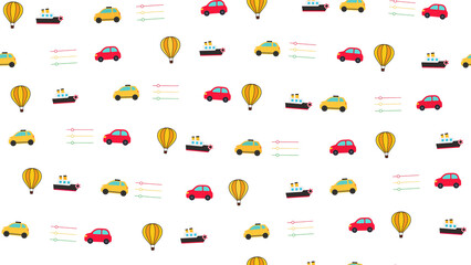 Seamless pattern of transportation icons © yunda