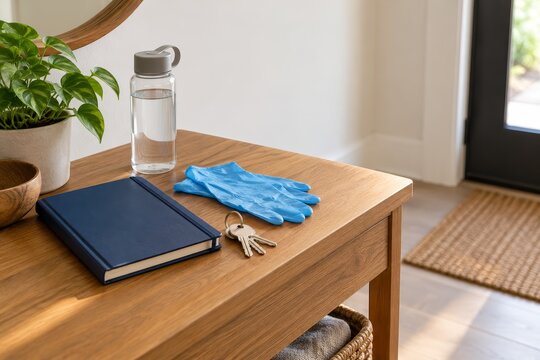 Home Caregiver Handover Essentials on Entry Table