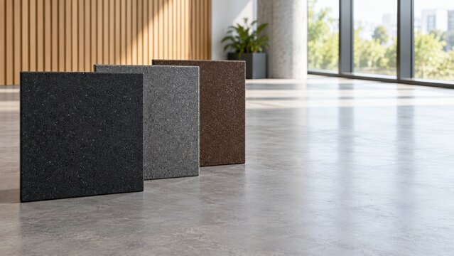 Recycled Rubber Flooring Samples in Commercial Interior